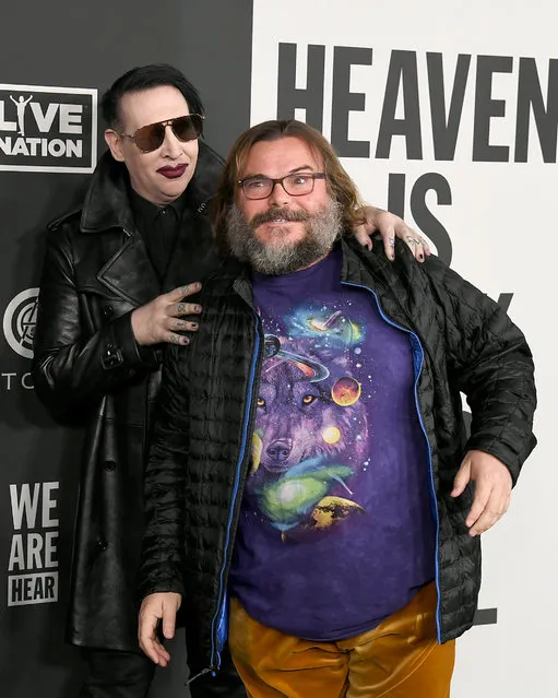(L-R) Marilyn Manson and Jack Black attend The Art Of Elysium's 13th Annual Celebration - Heaven at Hollywood Palladium on January 04, 2020 in Los Angeles, California. (Photo by Kevin Winter/Getty Images)