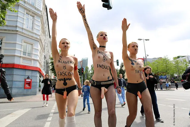 FEMEN Makes Hitler-like March Through Hamburg's Popular Red-light District