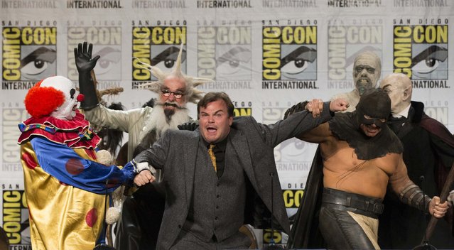 Cast member Jack Black is escorted off stage by characters from the movie “Goosebumps” at its panel during the 2014 Comic-Con International Convention in San Diego, California July 24, 2014. (Photo by Mario Anzuoni/Reuters)