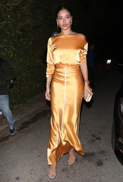 Shanina Shaik is seen stunning as she arrives to the WME party in Los Angeles on February 7, 2020. (Photo by The Mega Agency)