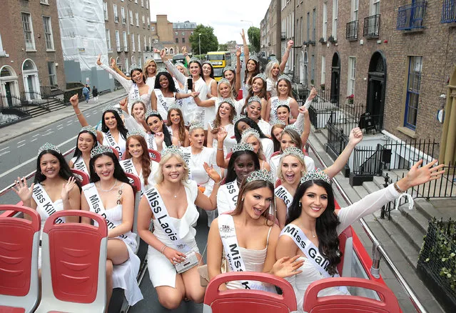 Miss Ireland finalists pictured as they arrived  at the official launch party for Miss Ireland 2022 in association with TanOrganic, at House, Dublin on July 6, 2022.  The 37 finalists vying for the coveted Miss Ireland 2022 title were revealed at a sparkling white party for this, the 75th Diamond Jubilee of the competition. (Photo by Brian McEvoy/The Irish Times)