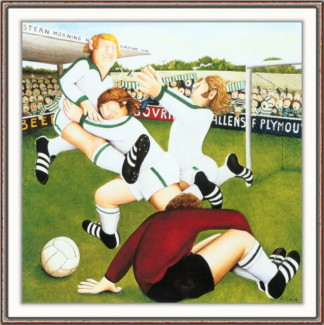 Footballers. Artwork by Beryl Cook