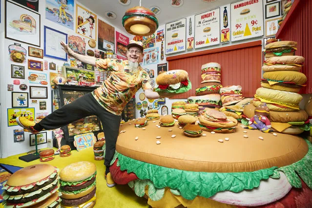 Harry Sperl – Largest Collection Of Hamburger Related Items Guinness World Records 2016. (Photo by Al Diaz/Guinness World Records)