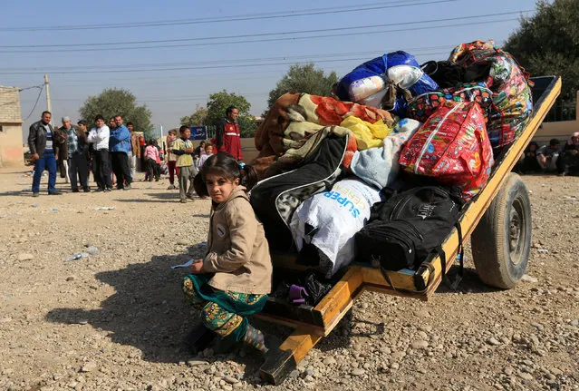 Displaced Iraqis flee from their homes at Shahrezad village east of Mosul, Iraq November 11, 2016. (Photo by Ari Jalal/Reuters)