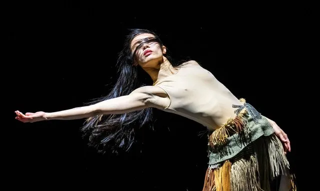 Huang Mei-ya in a scene from Lunar Halo by Cloud Gate at Sadler's Wells in London in the last decade of November 2023. (Photo by Tristram Kenton/the Guardian)