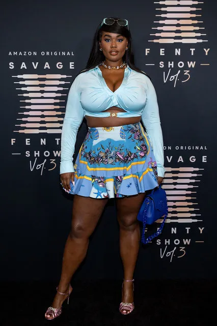 In this image released on September 22, model Precious Lee attends Rihanna's Savage X Fenty Show Vol. 3 presented by Amazon Prime Video at The Westin Bonaventure Hotel & Suites in Los Angeles, California; and broadcast on September 24, 2021. (Photo by Emma McIntyre/Getty Images for Rihanna's Savage X Fenty Show Vol. 3 Presented by Amazon Prime Video)