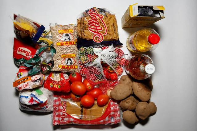 All the food available in the house of Mario Bedoya and his wife Carmen Bedoya, is pictured at their home in Caracas, Venezuela April 21, 2016. (Photo by Carlos Garcia Rawlins/Reuters)