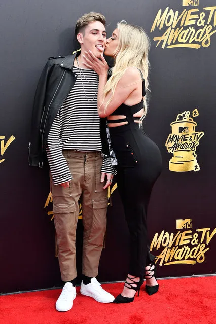 Sammy Wilk (L) and Anastasia Karanikolaou attend the 2017 MTV Movie And TV Awards at The Shrine Auditorium on May 7, 2017 in Los Angeles, California. (Photo by Frazer Harrison/Getty Images)