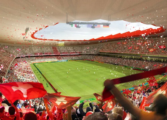 In this handout artists impression provided by the Russia 2018 Organising Commitee, the Saransk Stadium is shown as proposed and presented as part of the Russia 2018 World Cup bid, on September 29, 2011 in Russia. (Illustration by Russia 2018 via Getty Images)