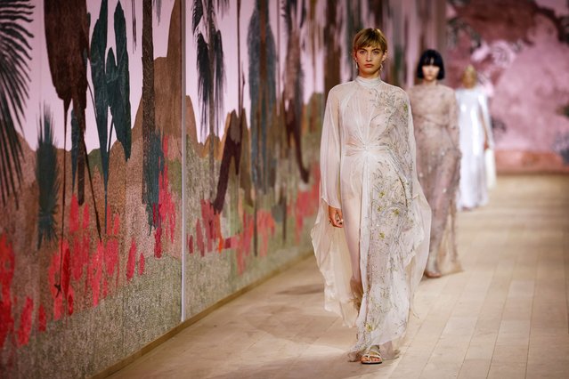 Models present creations by designer Maria Grazia Chiuri as part of her Haute Couture Fall/Winter 2023-2024 collection show for fashion house Dior in Paris, France on July 3, 2023. (Photo by Sarah Meyssonnier/Reuters)