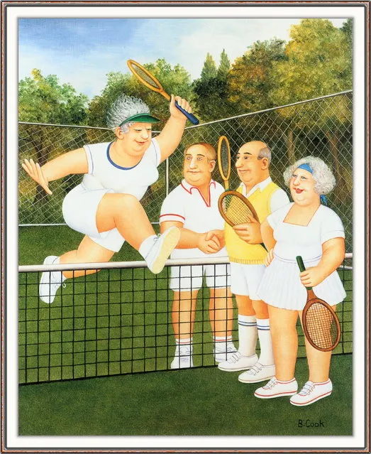 Mixed Doubles. Artwork by Beryl Cook