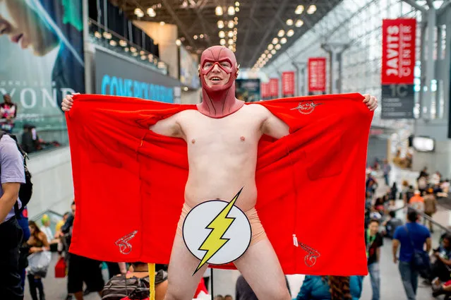 A fan cosplays as Creepy The Flash during the 2017 New York Comic Con, Day 4 on October 8, 2017 in New York City. (Photo by Roy Rochlin/WireImage)
