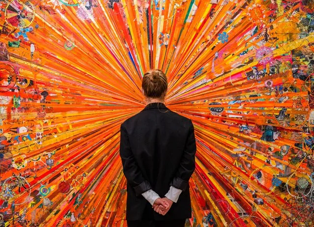 Tal R's Adieu Interessant (orange) from the Danish artist's most important body of work, the Adieu Interessant series, estimated £60,000 - 80,000 – a preview of next week's Ultra-Contemporary Art sale at Phillips London on February 24, 2023. (Photo by Guy Bell/Rex Features/Shutterstock)