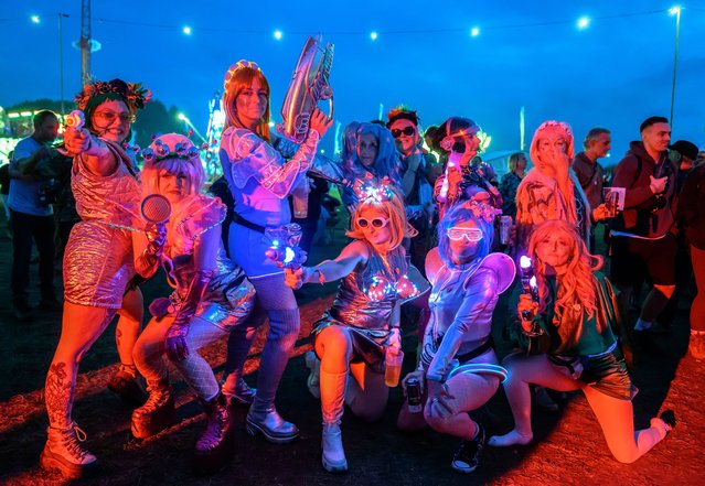 Revellers at the Bearded Theory music festival at Catton Hall in Derbyshire, England on May 25, 2024. (Photo by Katja Ogrin/Redferns)
