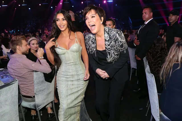 (L-R) Kim Kardashian and Kris Jenner attend the 2019 E! People's Choice Awards held at the Barker Hangar on November 10, 2019 in Santa Monica (Photo by Christopher Polk/E! Entertainment/NBCU Photo Bank)