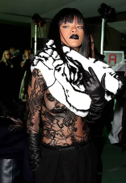Rihanna arrives for the Jean Paul Gaultier ready-to-wear fall/winter 2014-2015 fashion collection presented in Paris, Saturday, March 1, 2014. (Photo by Jacques Brinon/AP Photo)