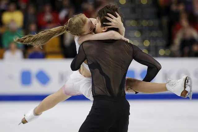 Figure Skating, ISU World Figure Skating Championships, Ice Dance Free Dance, Boston, Massachusetts, United States on March 31, 2016: Alexandra Stepanova and Ivan Bukin of Russia compete. (Photo by Brian Snyder/Reuters)