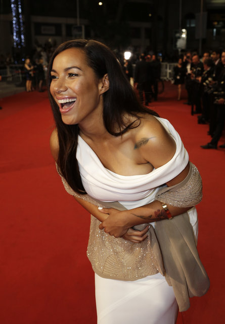 Singer Leona Lewis poses for photographers as she arrives for the screening of the film “Amy” at the 68th international film festival, Cannes, southern France, Saturday, May 16, 2015. (Photo by Thibault Camus/AP Photo)