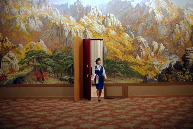 An employee enters a room at a hotel in Mount Kumgang resort in Kumgang September 1, 2011. (Photo by Carlos Barria/Reuters)