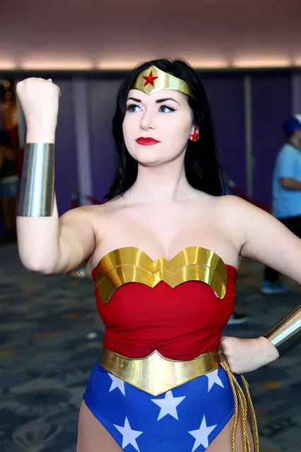 A wonder woman cosplayer attends Day 3 of WonderCon 2017 at Anaheim Convention Center on April 2, 2017 in Anaheim, California. (Photo by Justin Baker/FilmMagic)