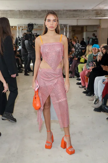Hana Cross attends the Poster Girl AW22 show during London Fashion Week February 2022 on February 18, 2022 in London, England. (Photo by David M. Benett/Dave Benett/Getty Images)