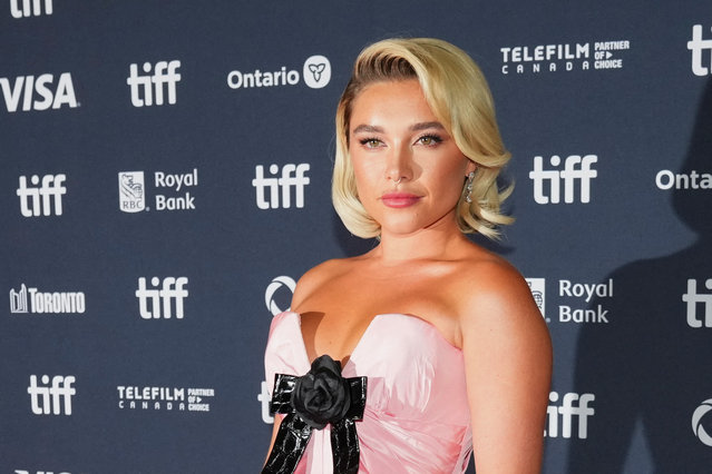 English actress Florence Pugh poses on the red carpet before “We Live in Time” is screened as the Toronto International Film Festival (TIFF) returns for its 49th edition in Toronto, Ontario, Canada on September 6, 2024. (Photo by Mark Blinch/Reuters)