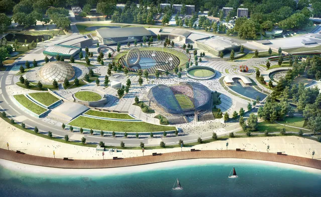 In this handout artists impression provided by the Russia 2018 Organising Commitee, the Volgograd Stadium is shown as proposed and presented as part of the Russia 2018 World Cup bid, on September 29, 2011 in Russia. (Illustration by Russia 2018 via Getty Images)