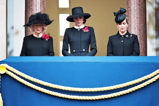 Britain's Camilla, Duchess of Cornwall, Britain's Catherine, Duchess of Cambridge and Britain's Sophie, Countess of Wessex attend the annual National Service of Remembrance in Whitehall, London, Britain, November 14, 2021. (Photo by Henry Nicholls/Reuters)