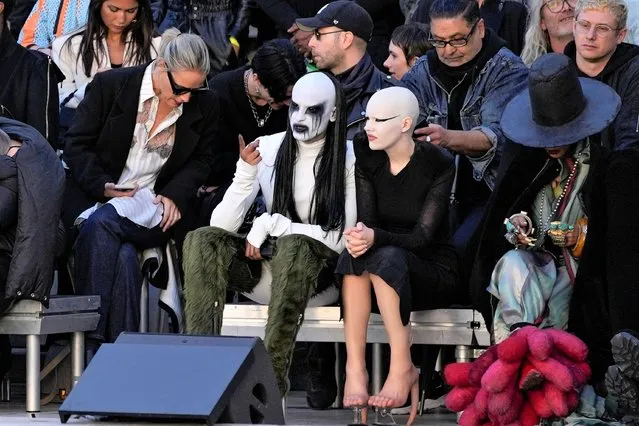Guests await the Rick Owens ready-to-wear Spring/Summer 2023 fashion collection presented Thursday, September 29, 2022 in Paris. (Photo by Francois Mori/AP Photo)