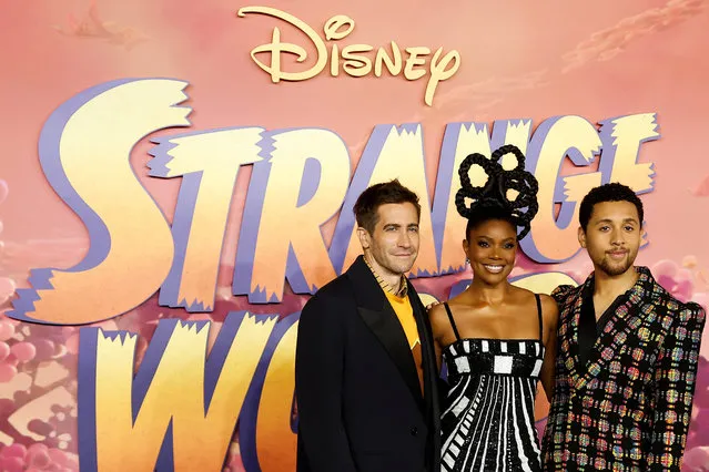 Cast members Gabrielle Union, Jake Gyllenhaal and Jaboukie Young-White attend the premiere of “Strange World” in London, Britain, November 17, 2022. (Photo by Peter Nicholls/Reuters)