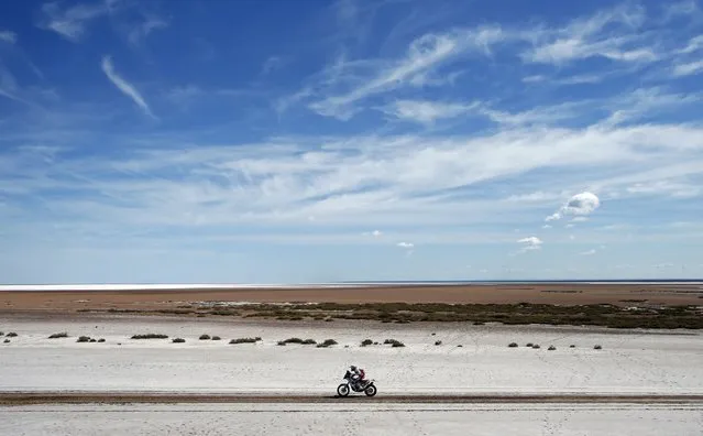 KTM rider Jakub Przygonski of Poland rides during the 2nd stage of the Dakar Rally 2015, from Villa Carlos Paz to San Juan January 5, 2015. (Photo by Jean-Paul Pelissier/Reuters)