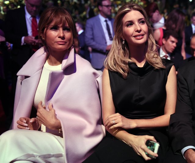 Donald Trumps wife Melania Trump (L), daughter Ivanka Trump wait for the start of the CNBC Republican Presidential Debate, October 28, 2015 at the Coors Event Center at the University of Colorado in Boulder, Colorado. (Photo by Robyn Beck/AFP Photo)