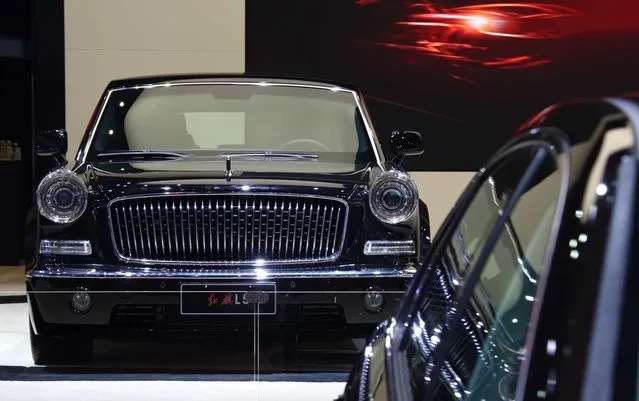 China FAW Group Corp.'s Hongqi brand L5 vehicle is displayed at the 16th Shanghai International Automobile Industry Exhibition (Auto Shanghai 2015) in Shanghai, China, on Monday, April 20, 2015. (Photo by Tomohiro Ohsumi/Bloomberg)