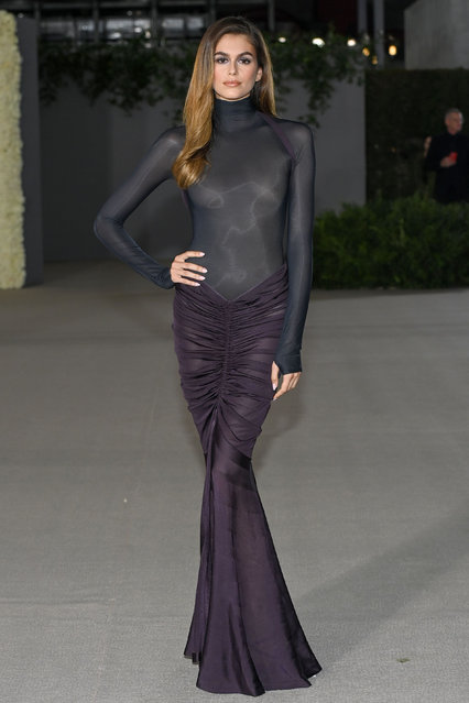 American model and actress Kaia Gerber arrives at the 2nd Annual Academy Museum Gala at Academy Museum of Motion Pictures on October 15, 2022 in Los Angeles, California. (Photo by Stewart Cook/Rex Features/Shutterstock)