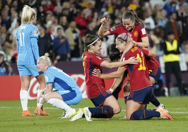 Spain celebrates winning the FIFA Women's World Cup  2023 Final match between Spain and England on Sunday, August 20, 2023, at Stadium Australia in Sydney, Australia,  (Photo by Jabin Botsford/The Washington Post)