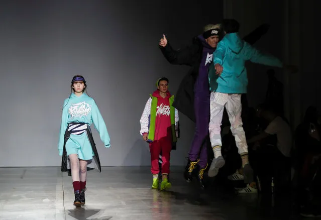 Models present creations by Ukrainian designer Sofia Rousinovich during Ukrainian Fashion Week in Kiev, Ukraine, February 4, 2019. (Photo by Valentyn Ogirenko/Reuters)