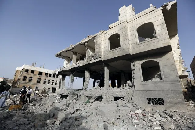 A house destroyed by an air strike is seen in Sanaa April 26, 2015. (Photo by Khaled Abdullah/Reuters)