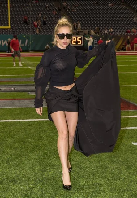 Lady Gaga poses on the field before Super Bowl LI at NRG Stadium on February 5, 2017 in Houston, Texas. (Photo by Christopher Polk/Getty Images)