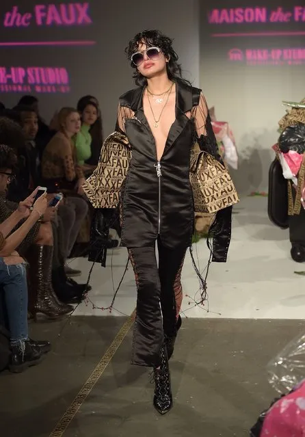 A model walks the runway during the Maison The Faux presentation during February 2017 New York Fashion Week at Pier 59 on February 11, 2017 in New York City. (Photo by Jason Kempin/Getty Images)