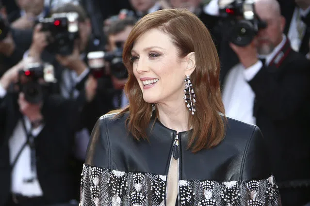 Julianne Moore poses for photographers upon arrival at the premiere of the film “Les Miserables” at the 72nd international film festival, Cannes, southern France, Wednesday, May 15, 2019. (Photo by Joel C Ryan/Invision/AP Photo)