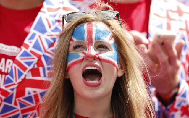 Tennis, Great Britain vs France – Davis Cup World Group Quarter Final, Queen's Club, London on July 19, 2015: a Great Britain fan. (Photo by Andrew Boyers/Reuters/Action Images)