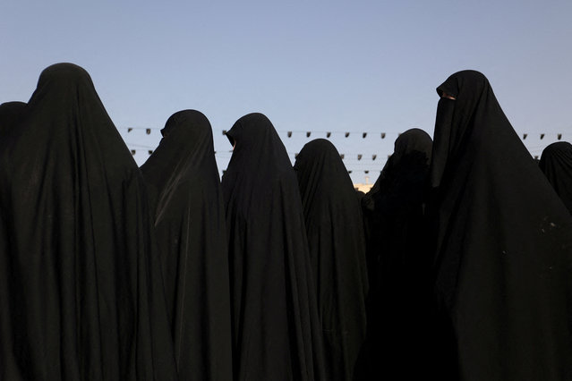 Iranian women attend a gathering to support the IRGC attack on Israel, in Tehran, Iran, on October 2, 2024. (Photo by Majid Asgaripour/WANA (West Asia News Agency) via Reuters)