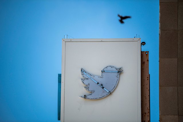 A partially removed sign at Twitter headquarters in San Francisco, California, US, on Wednesday, July 26, 2023. Elon Musk has changed Twitter Inc.'s logo, replacing its signature blue bird with a stylized X as part of the billionaire's vision of transforming the 17-year-old service into an everything app. (Photo by David Paul Morris/Bloomberg via Getty Images)