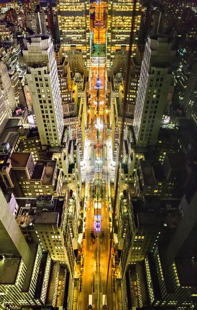 Donna Dotan has a self-described obsession with symmetry. Her prowess with architectural photography is well applied in her personal project, “Reflections from Above”, where she captures striking images of New York City reflected in the glass of skyscrapers. She describes the project as a treasure hunt, and says that she is looking for an all-glass skyscraper to add more reflections to her series. (Photo by Donna Dotan)