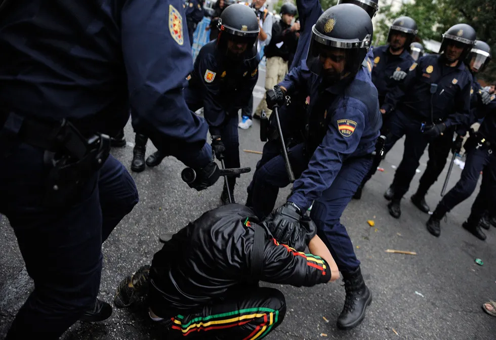 Demonstrators Surround The Spanish Congress To Protest Against Spending Cuts And The Government Of Mariano Rajoy