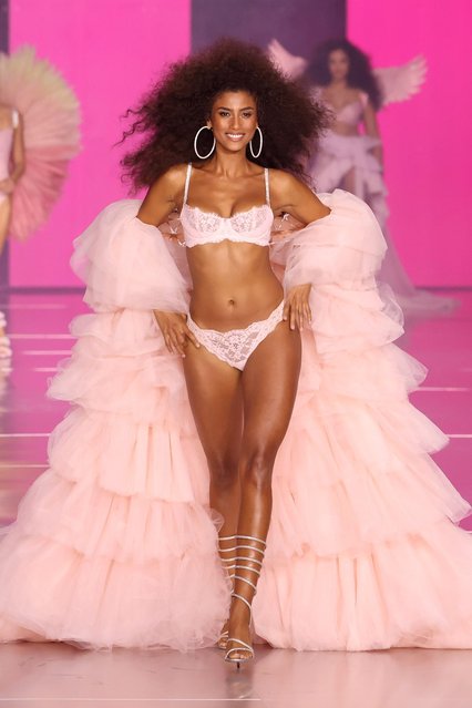 Dutch fashion model Imaan Hammam walks the runway during the 2024 Victoria's Secret Fashion Show at Duggal Greenhouse on October 15, 2024 in Brooklyn, New York. (Photo by Taylor Hill/WireImage)