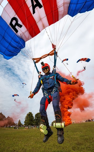 A colourful aerial display by the RAF Falcons at Highclere Castle, UK on September 8, 2025. (Photo by RAF)
