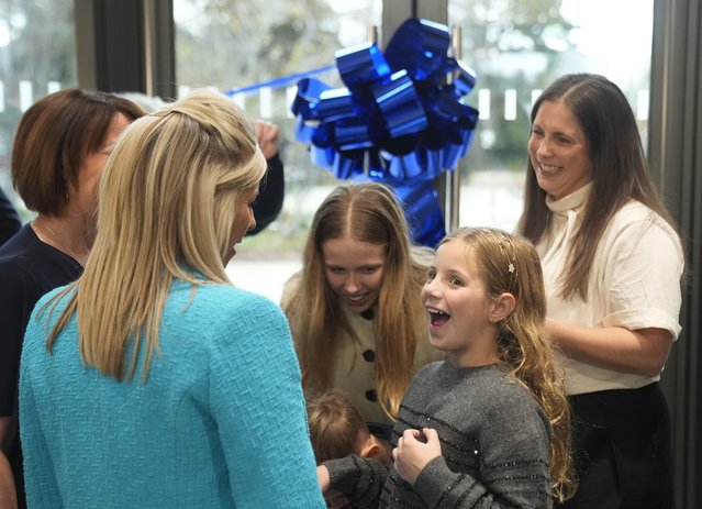 Lindsey Burrow and her children at the opening of the Rob Burrow Centre for Motor Neurone Disease at Seacroft Hospital, in Leeds, West Yorkshire, UK on Monday, November 3, 2025., which has been named after the rugby league star who was cared for by the Leeds Hospitals team and died in 2024. (Photo by Danny Lawson/PA Images via Getty Images)