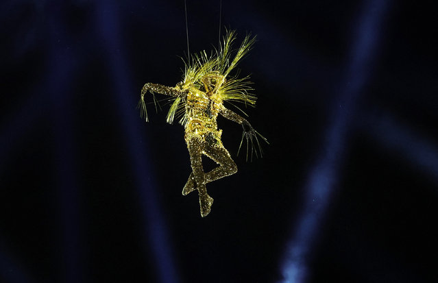 A golden voyager performs during the 
closing ceremony of the Paris 2024 Olympic Games at the Stade de France, in Saint-Denis, in the outskirts of Paris, on August 11, 2024. (Photo by Phil Noble/Reuters)