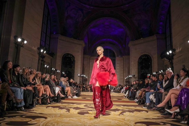 A model presents a creation from the LaQuan Smith Fall/Winter 2024 collection during New York Fashion Week, in New York City, U.S., February 12, 2024. (Photo by Andrew Kelly/Reuters)